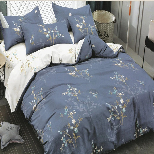 Jakob Blue Cotton Bed Sheets