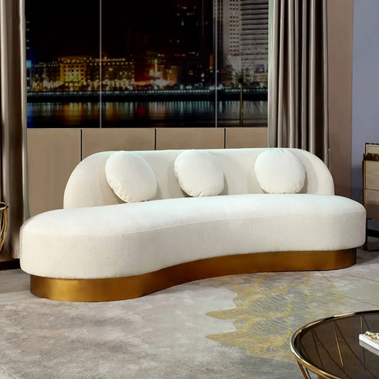 Deborah White Modern Curved 3 Seater Chaise