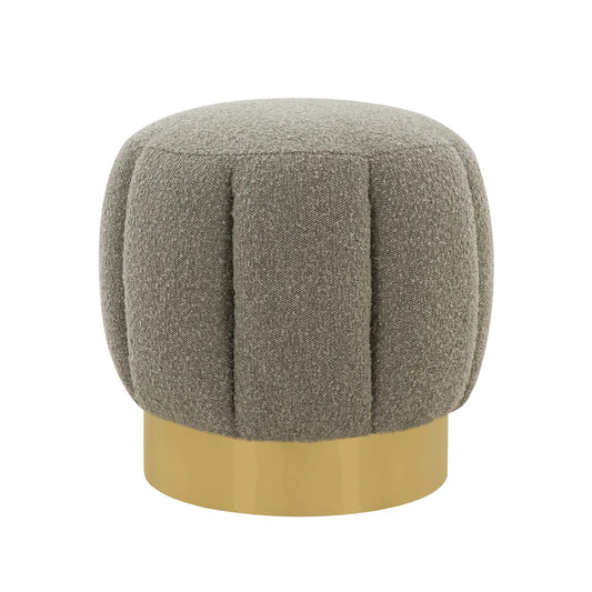 River Quilted Gray Ottomans Poufs