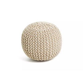 Dustup Luxury White Round Ottomans Poufs