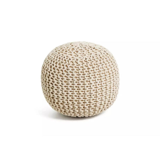 Dustup Luxury White Round Ottomans Poufs