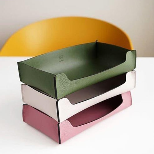 Aurcbrce Faux Leather Catchall Tray