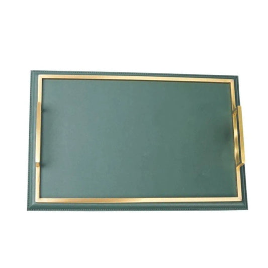 Prince Stone Pattern Wood Glass Tray for Home Decor