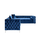 Demos  Blue modern Velvet L Shape Sofas