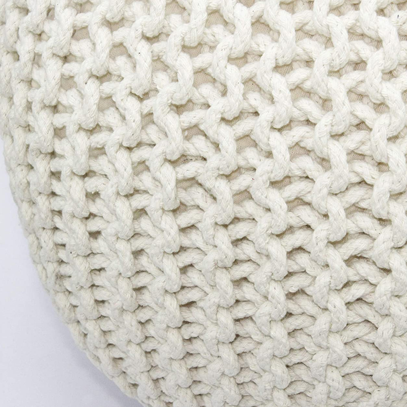 Dustup Luxury White Round Ottomans Poufs