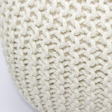 Dustup Luxury White Round Ottomans Poufs