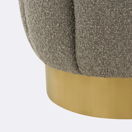 River Quilted Gray Ottomans Poufs