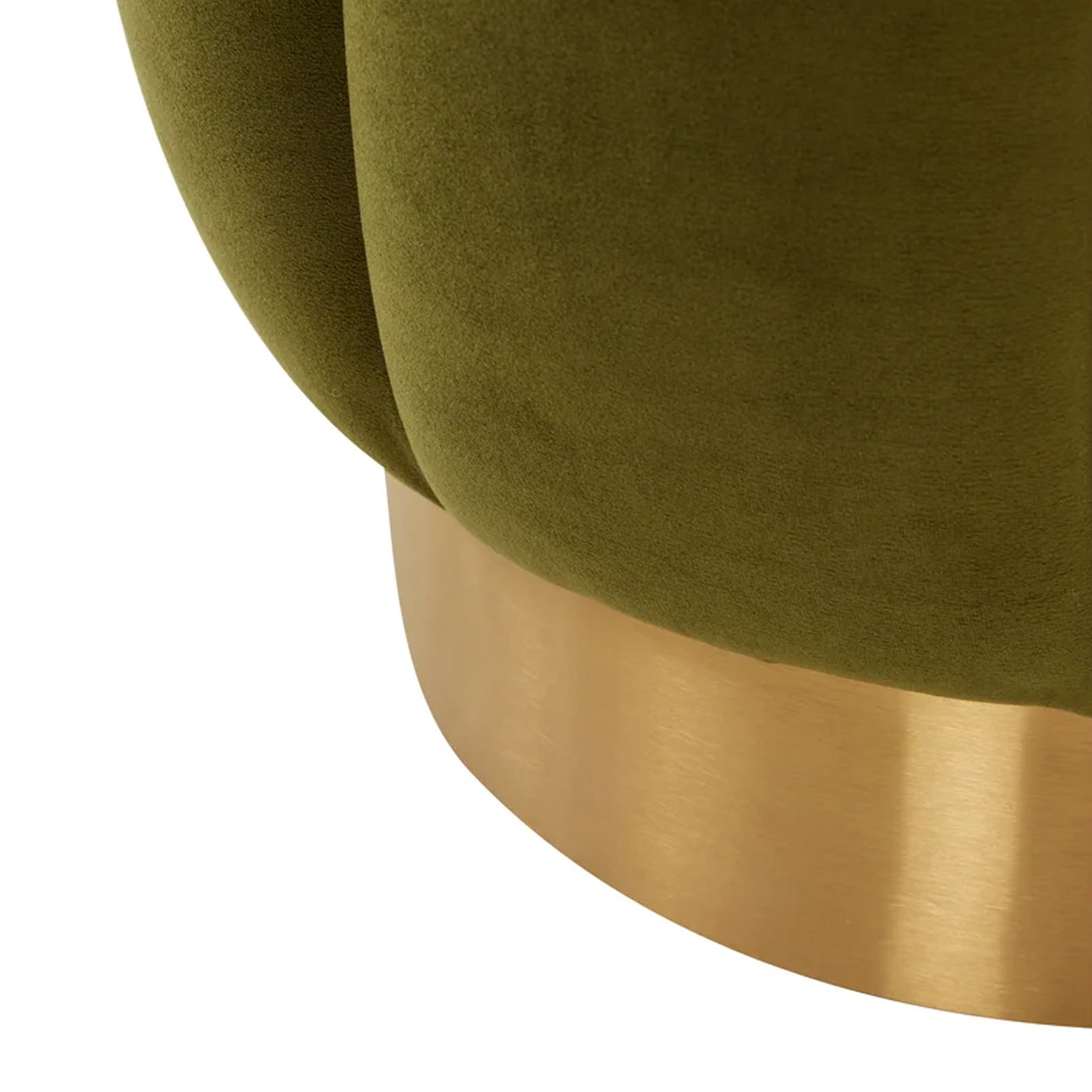 Daksh Quilted Green Gold Metal Ottomans Poufs
