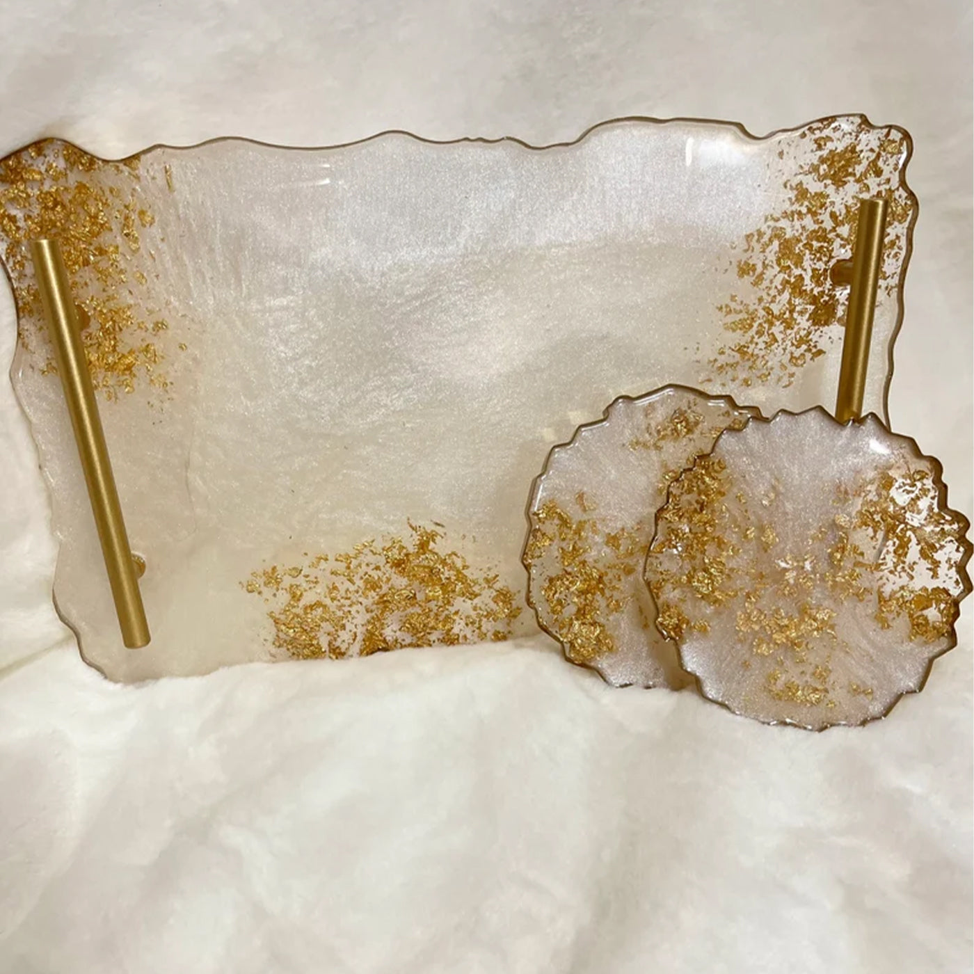 Regent Resin Coasters Set of 4 and Tray