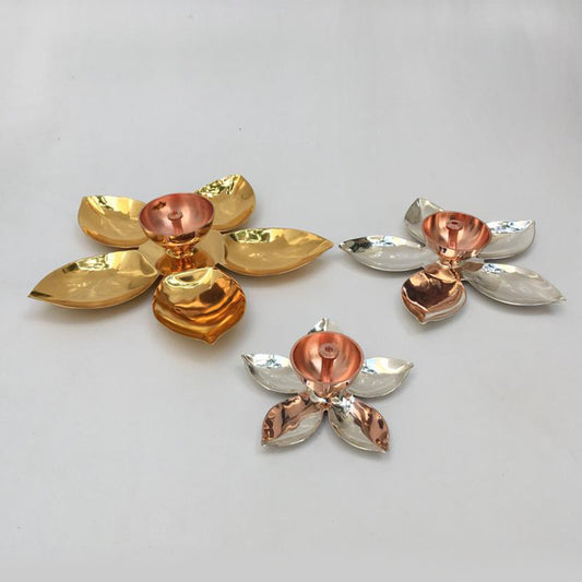 Youth Brass Copper Lotus Flower Diya Serveware