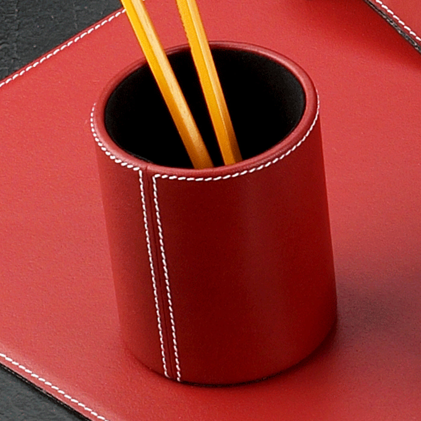 Maroon Color Office Desk Leather Accessories