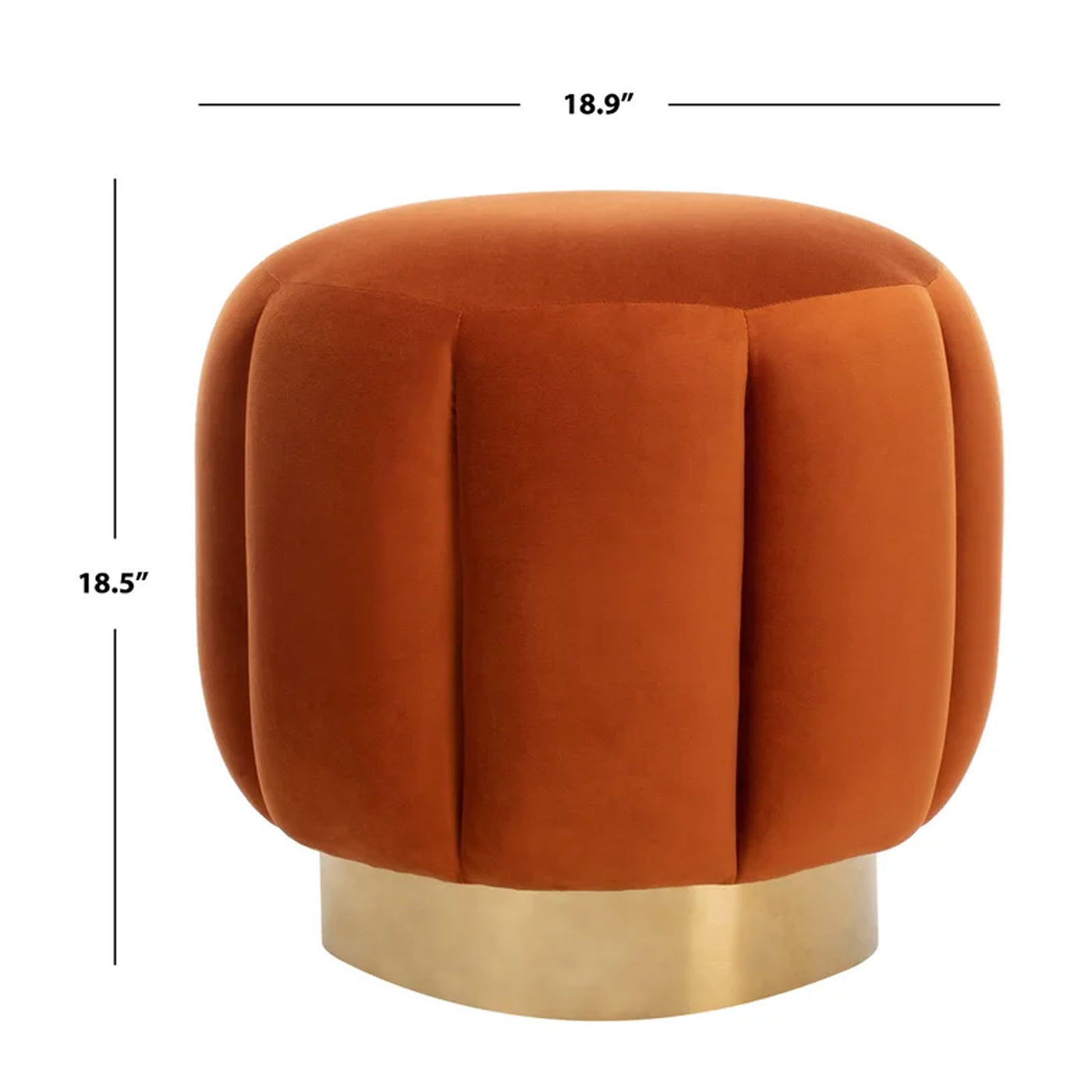 Dane Luxury Orange Ottomans Poufs