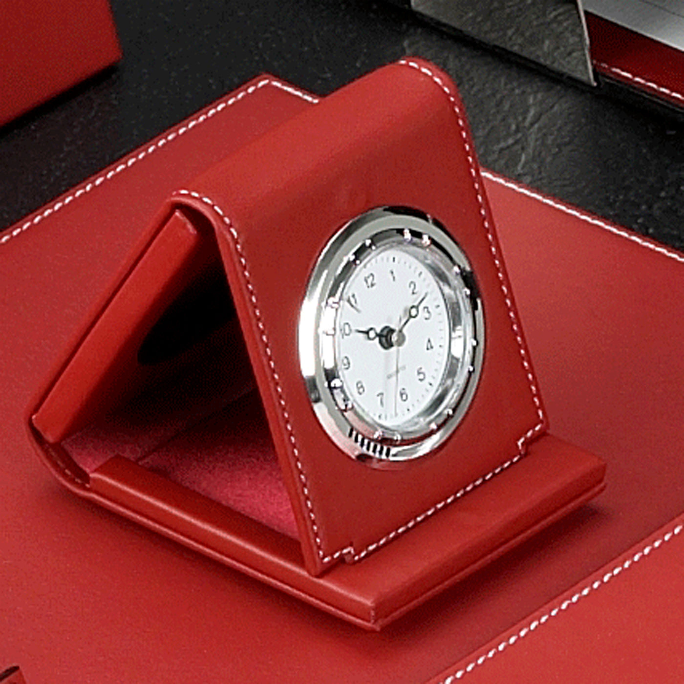 Maroon Color Office Desk Leather Accessories